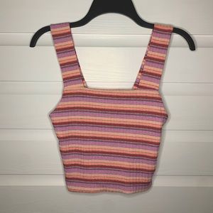 Small striped cropped tank top
